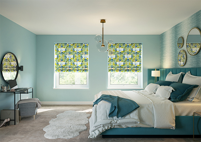 Faded Glamour, China Blue Chartreuse - Roman Blind - Image 8